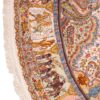 Hand-Knotted Persian Tabriz Rug (Lachak Toranj Floral Medallion) - Cream Silk & Kork