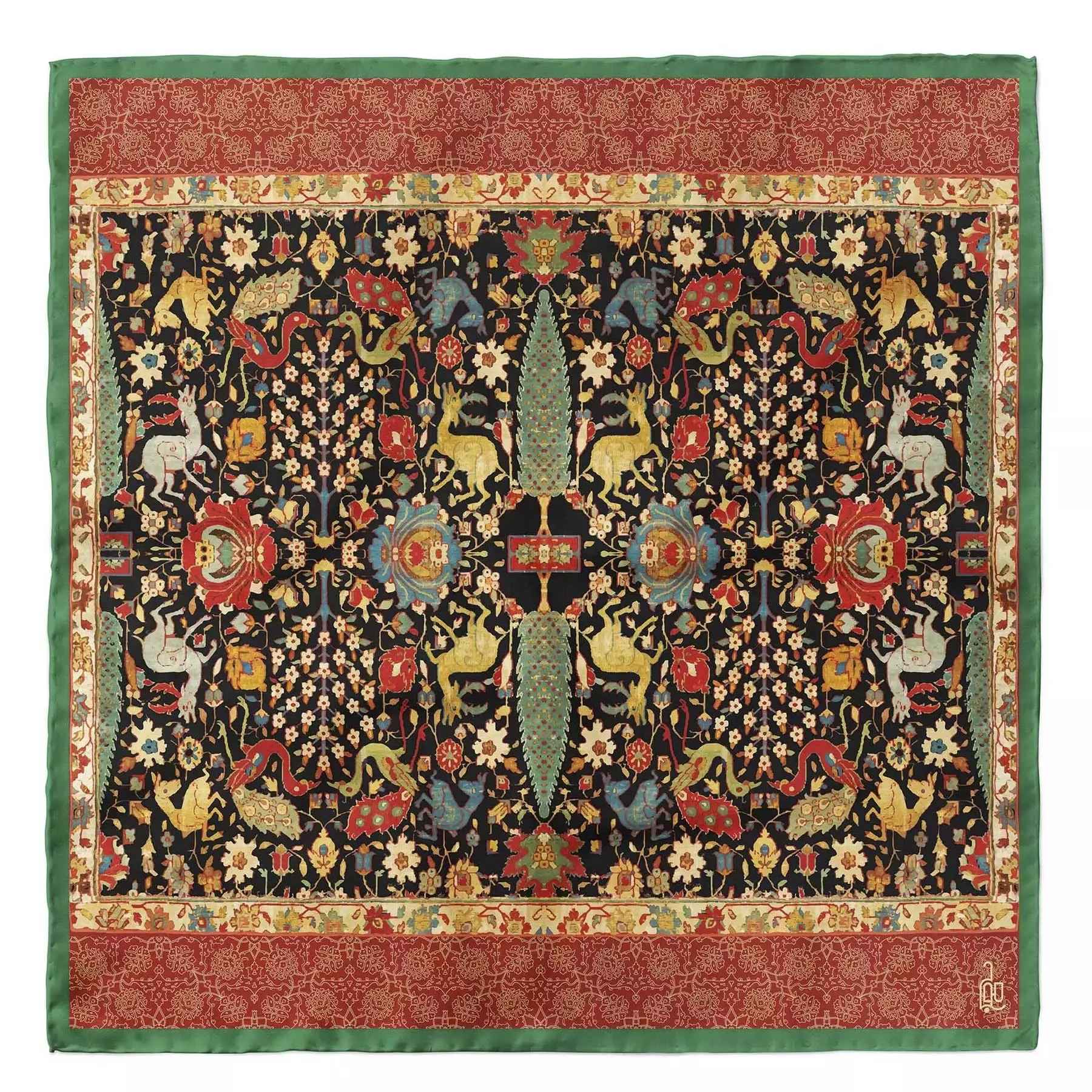 Persian Mini Head Scarf for Women – Luxe & Vibrant Traditional Print Motif