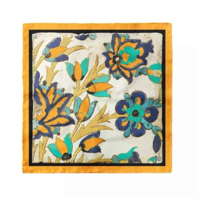 Persian Silk Mini Scarf for Women - Vibrant Print Motif Golshah