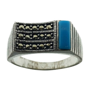 Persian Silver Ring for Men with Neyshabur Turquoise