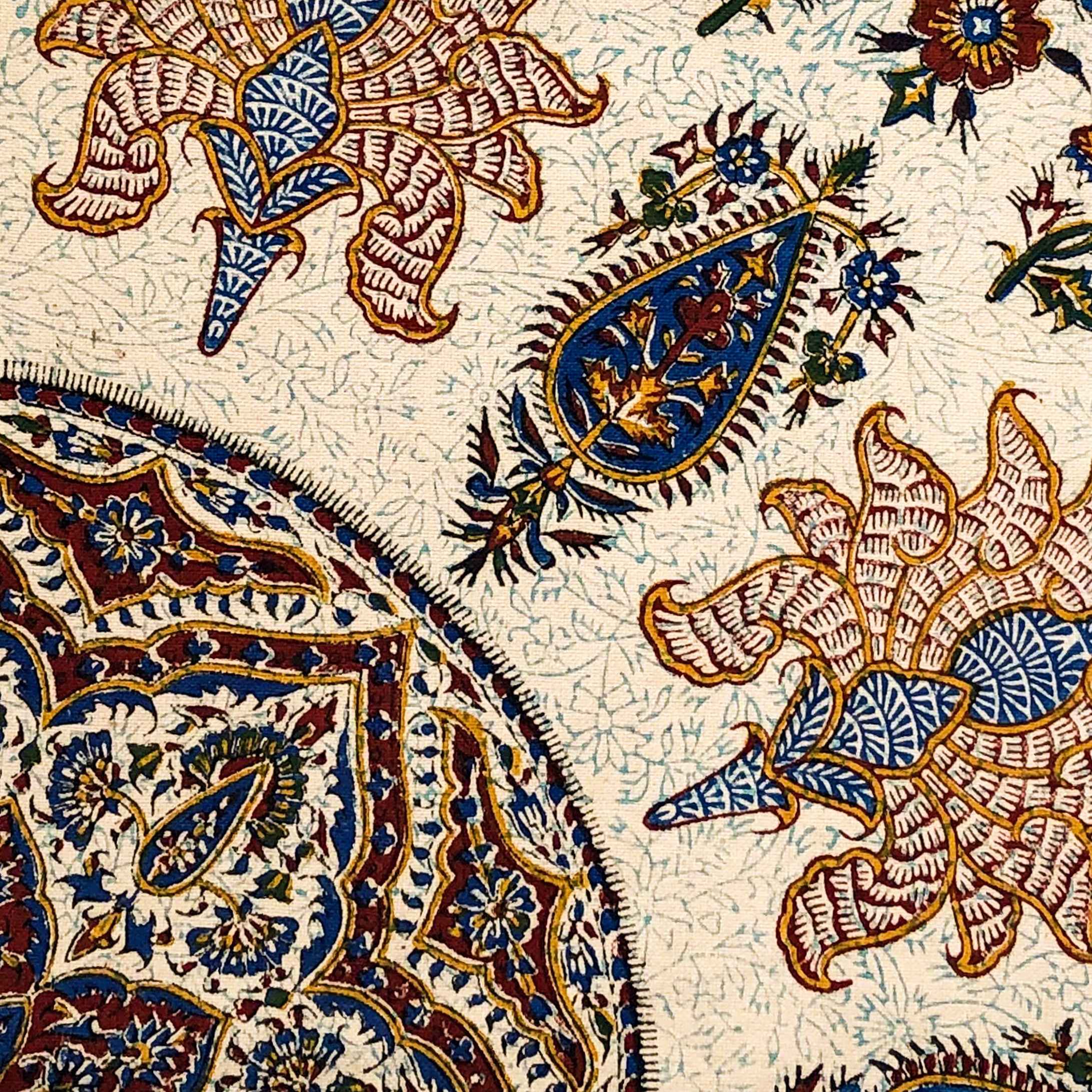 Handmade Persian Tablecloth – Isfahan Round Block-Print