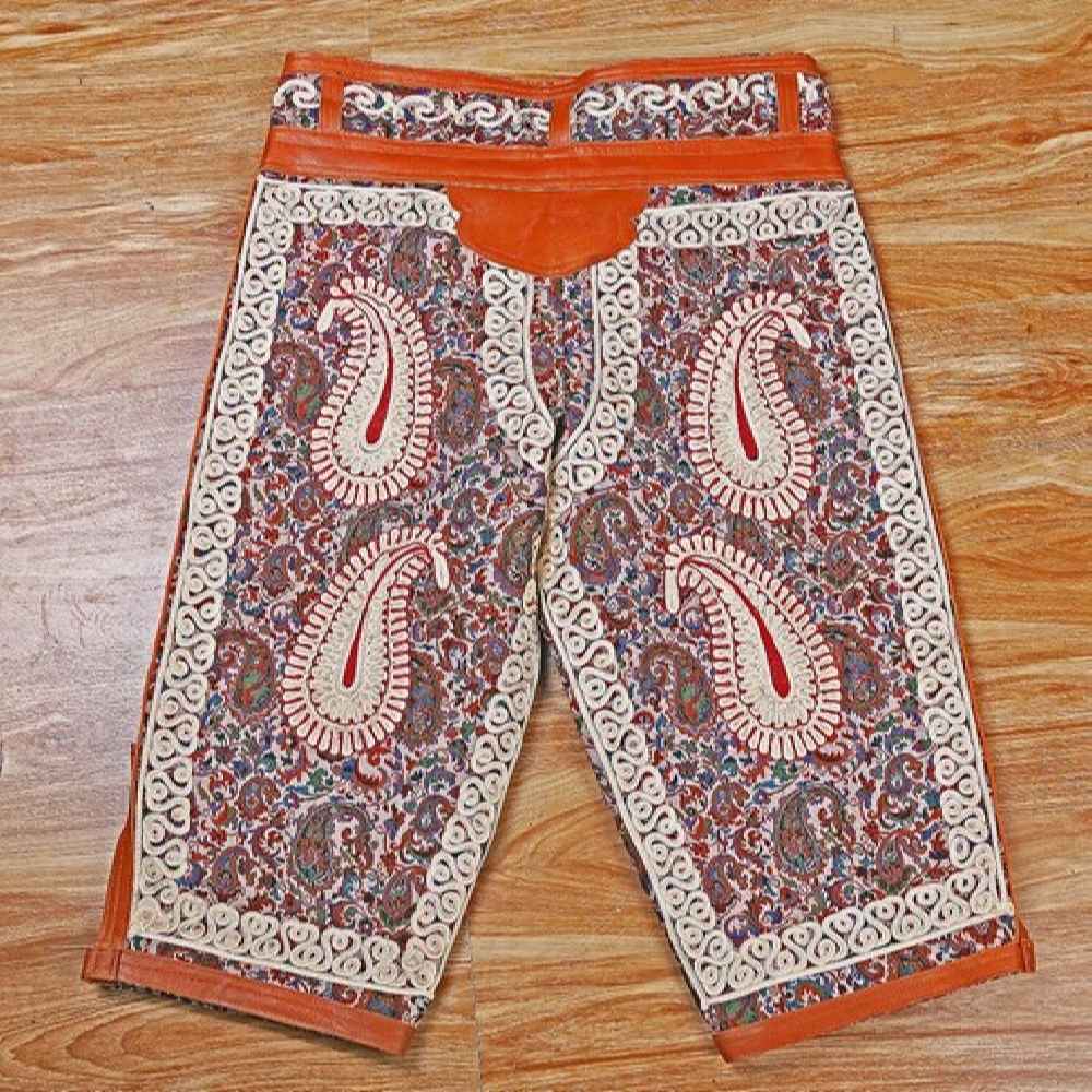 Persian Zoorkhaneh Athletic 3/4 Pant with Termeh Fabric & Leather