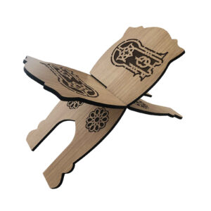 Foldable Wooden Quran Rehal Stand Holder with Islamic Art