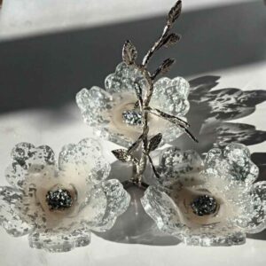 Resin Serving Platter for Nuts and Sweets Flower Design
