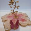 Resin Serving Platter with Brass Leaf Base & 3D Butterfly
