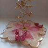Resin Serving Platter with Brass Leaf Base & 3D Butterfly