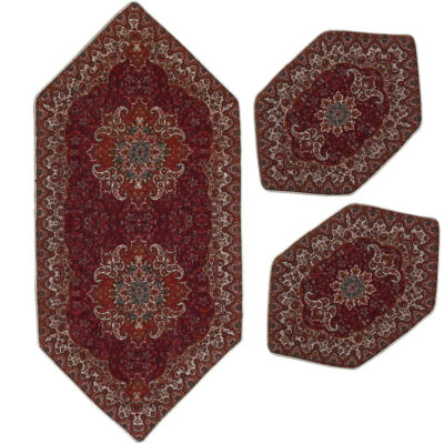 Set of 3 Persian Termeh Tablecloth Luxurious with Floral Pattern Z3