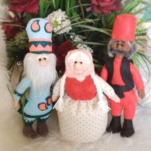 Set of Hajji Firuz, Nane Sarma, and Amu Nowruz Rag Dolls – Perfect for Haft-Sin Display
