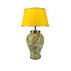 Classic Birds & Flowers Ceramic Vase Lamp – Bedroom Fabric Shade Light