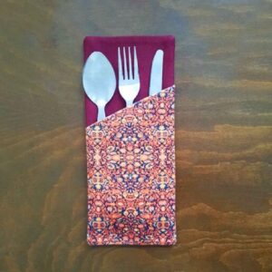 Velvet Cutlery Pouch with Whirling Dervish Design – Unique Table Decor
