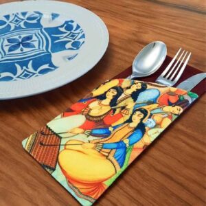 Velvet Cutlery Pouch with Floral Design – Ivory Classic Style
