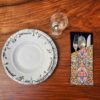Velvet Cutlery Pouch - Intricate Floral Design for Stylish Settings