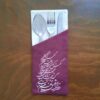 Velvet Cutlery Pouch with Persian Calligraphy - Rich Purple Design