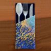 Velvet Cutlery Pouch with Persian Calligraphy - Dining Table Accessory