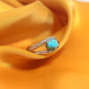 Persian Silver Ring for Women with Neyshabur Turquoise