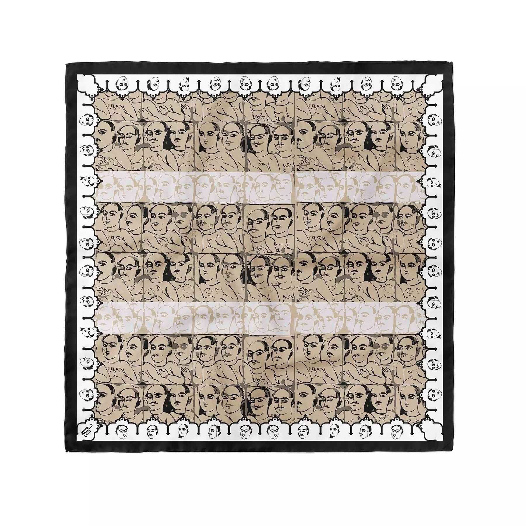 Mini Head Scarf for Women – Artistic Print Inspired by Qajar Tradition