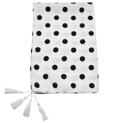 Women's Shawl Dotted Print Design with Tassels
