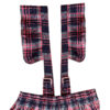 Women's Skirt with Suspenders Featuring Checkered Design