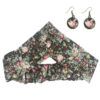 Women's Twisted Cross Headband & Earrings Set Botanical Pattern