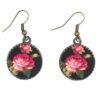 Women's Twisted Cross Headband & Earrings Set Floral Black