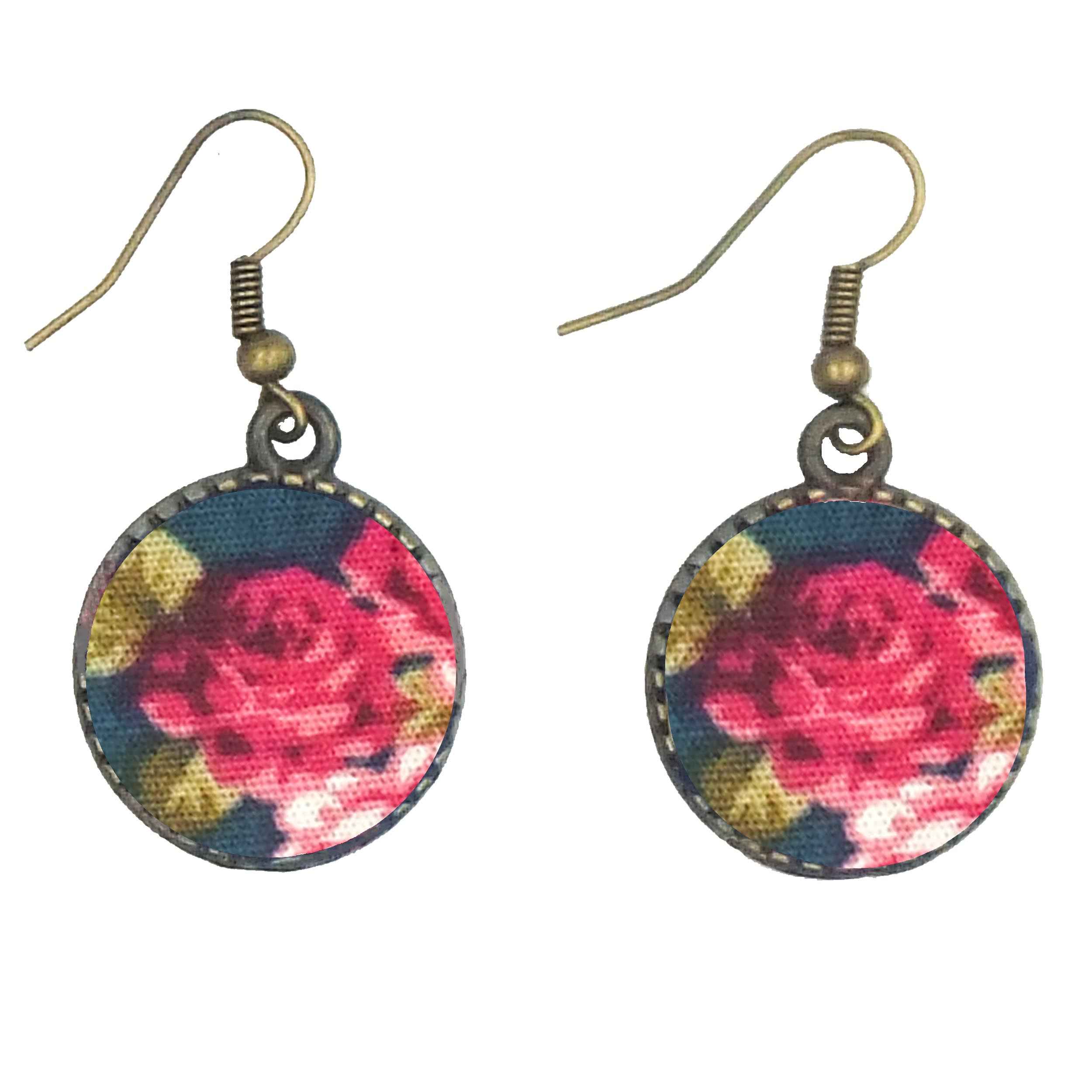 Women’s Twisted Cross Headband & Earrings Set Floral Blue