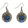 Women's Twisted Cross Headband & Earrings Set Floral Gray