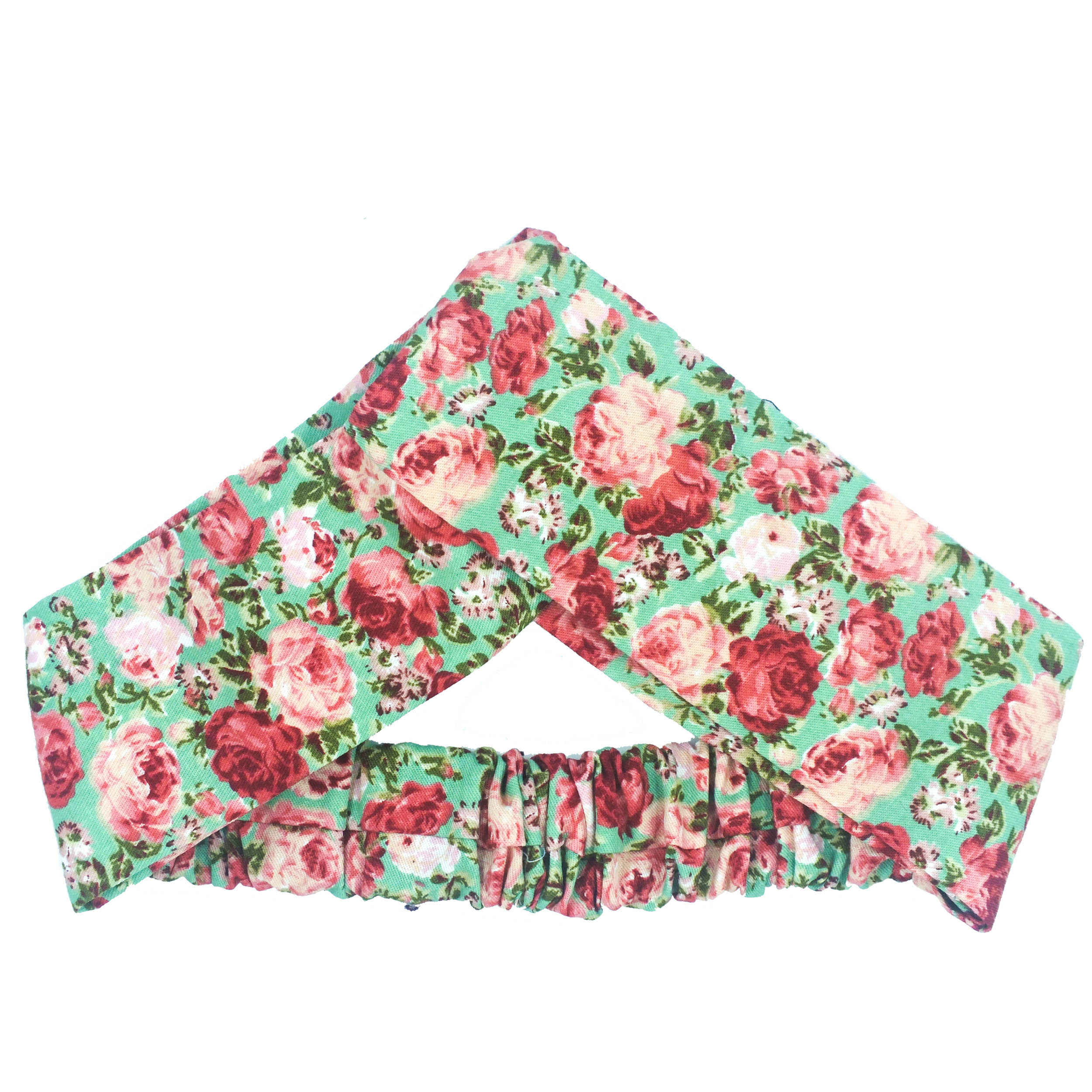Women’s Twisted Cross Headband & Earrings Set Floral Light Green