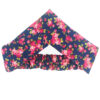 Women's Twisted Cross Headband & Earrings Set Floral Navy Blue