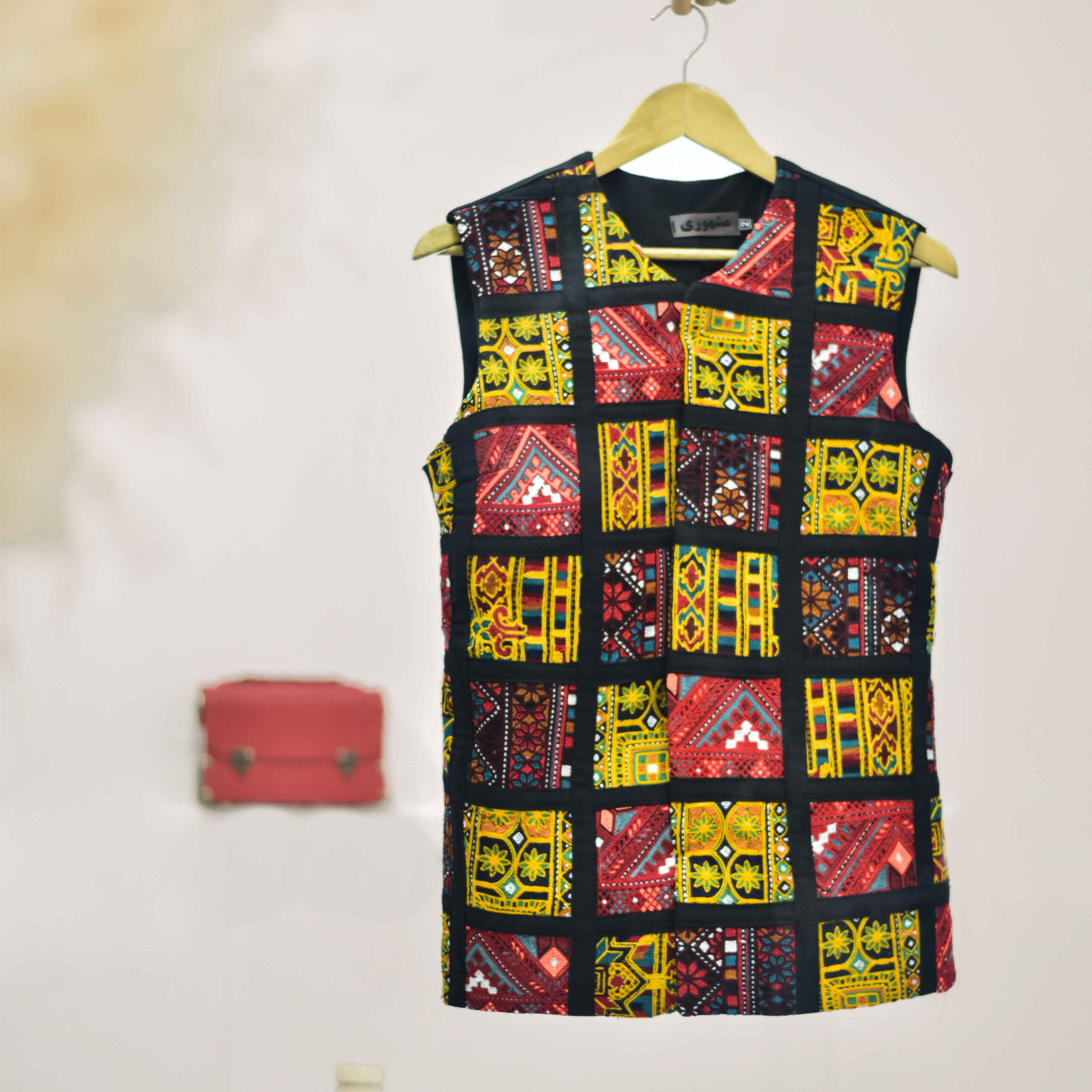 Women’s Vest with Persian Colorful Embroidery Detail