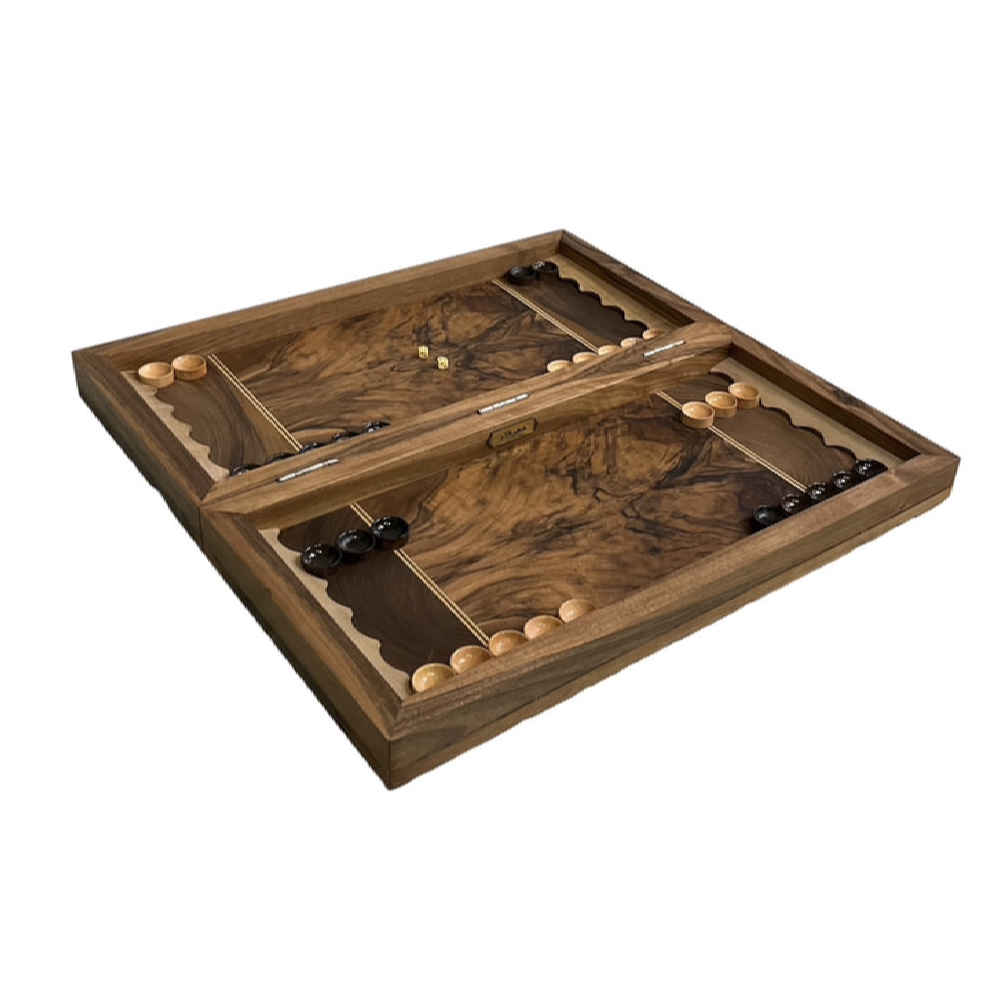 Handcrafted Solid Wood Persian Backgammon Board featuring Iranian Hero Rostam