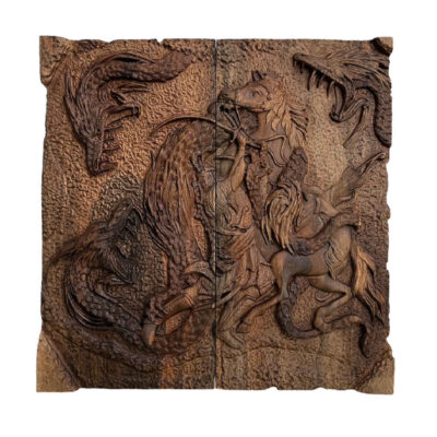Handcrafted Solid Wood Persian Backgammon Board inspired by Dragon Shahnameh