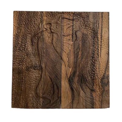 Handcrafted Solid Wood Persian Backgammon Board with Phoenix Carving