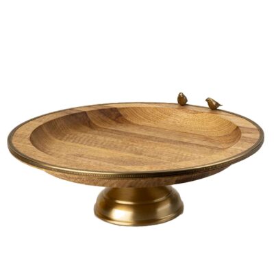 Wooden Serving Platter for Fruits and Sweets Bird Design