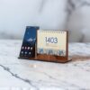 1403 Persian Desk Calendar Monthly with Mobile Phone Holder