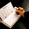 1403 Persian Desk Calendar with Notepad Gray & Brown