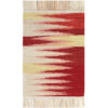 Artisanal Red Abstract Geometric Kilim Rug - Handwoven Persian Wool