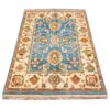Hand-Knotted Persian Kashmar Rug (Bordered Geometric Medallion) - Cream Wool
