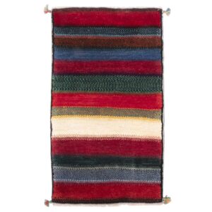 Authentic Handwoven Persian Striped Gabbeh Rug in Red – Wool