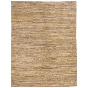 Authentic Handwoven Persian Minimalist Gabbeh Rug – Solid Cream Wool