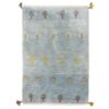 Authentic Handwoven Persian Tree of Life Gabbeh Rug - Light Blue Wool