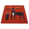 Red Deer Pattern Kilim Rug - Authentic Handwoven Persian Wool