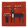 Red Deer Pattern Kilim Rug - Authentic Handwoven Persian Wool