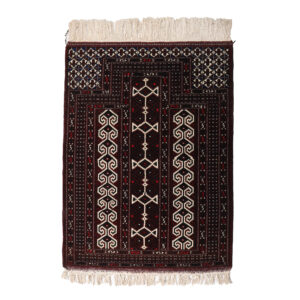 Hand-Knotted Persian Golestan Torkaman Rug (Tribal Bukhara Design) – Brown Wool
