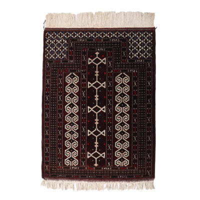 Hand-Knotted Persian Golestan Torkaman Rug (Tribal Bukhara Design) - Brown Wool