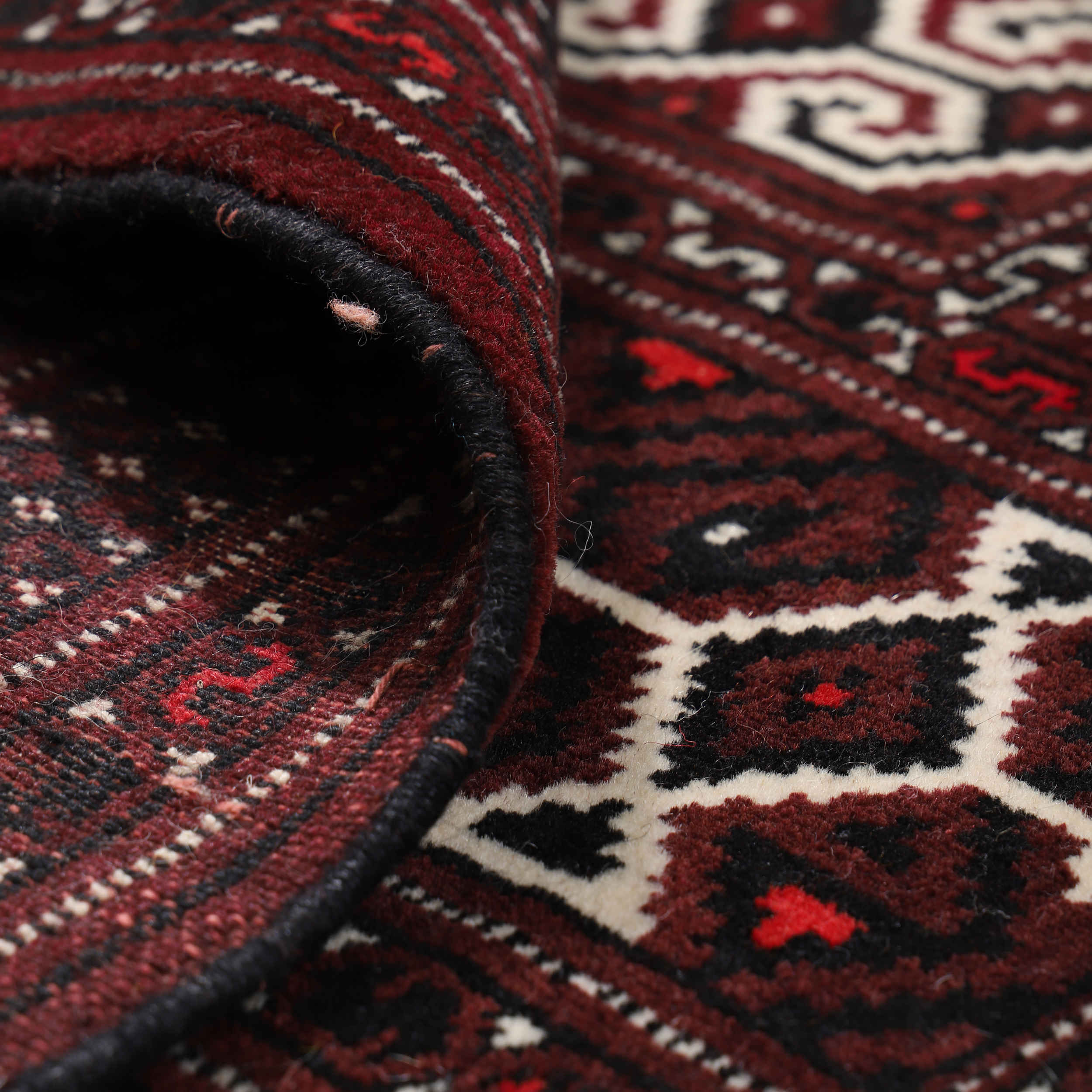 Hand-Knotted Persian Golestan Torkaman Rug (Tribal Bukhara Design) – Brown Wool