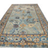 Hand-Knotted Persian Isfahan Rug (Elegant All-over Floral Bordered) - Light Blue Wool