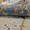 Hand-Knotted Persian Isfahan Rug (Elegant All-over Floral Bordered) - Light Blue Wool