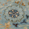 Hand-Knotted Persian Isfahan Rug (Elegant All-over Floral Bordered) - Light Blue Wool