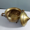 Handcrafted Persian Brass Sugar Bowl with Lid - Traditional Hammered