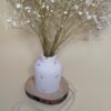 Concrete Vase with Resin Details, Handcrafted in White for a Clean and Modern Minimalist Aesthetic